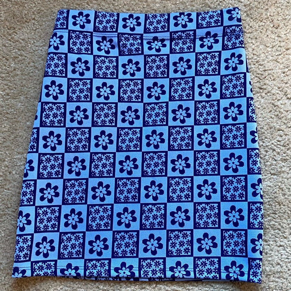 Rainbow - blue flower mini skirt